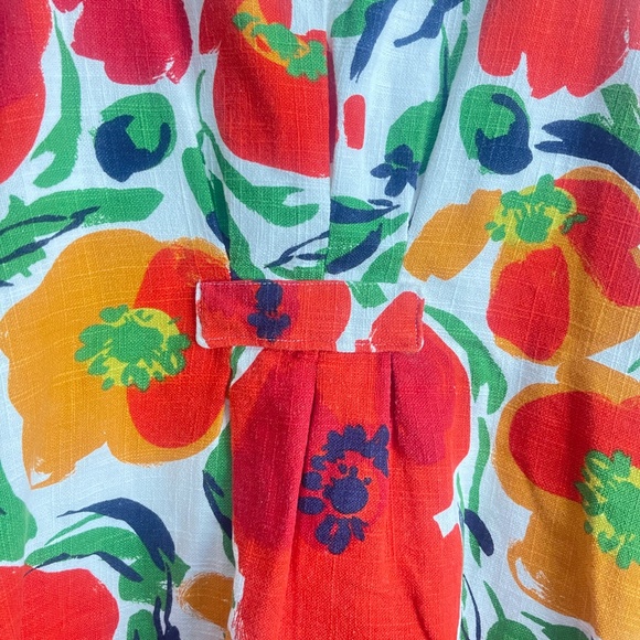 Tyler Boe Floral Poppy Linen Shift Dress Size XS pockets lined blend. #087 - Picture 10 of 17